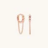 Astrid & Miyu Twilight Chain Huggies In Rose Gold Earrings