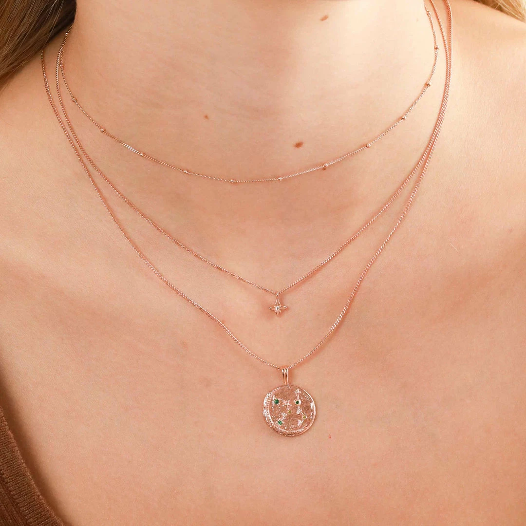 Astrid & Miyu Zodiac Necklaces Virgo Zodiac Pendant Necklace In Rose Gold 4 Astrid & Miyu Zodiac Necklaces Virgo Zodiac Pendant Necklace In Rose Gold