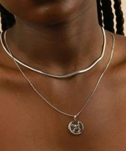 Astrid & Miyu Virgo Zodiac Pendant Necklace In Silver