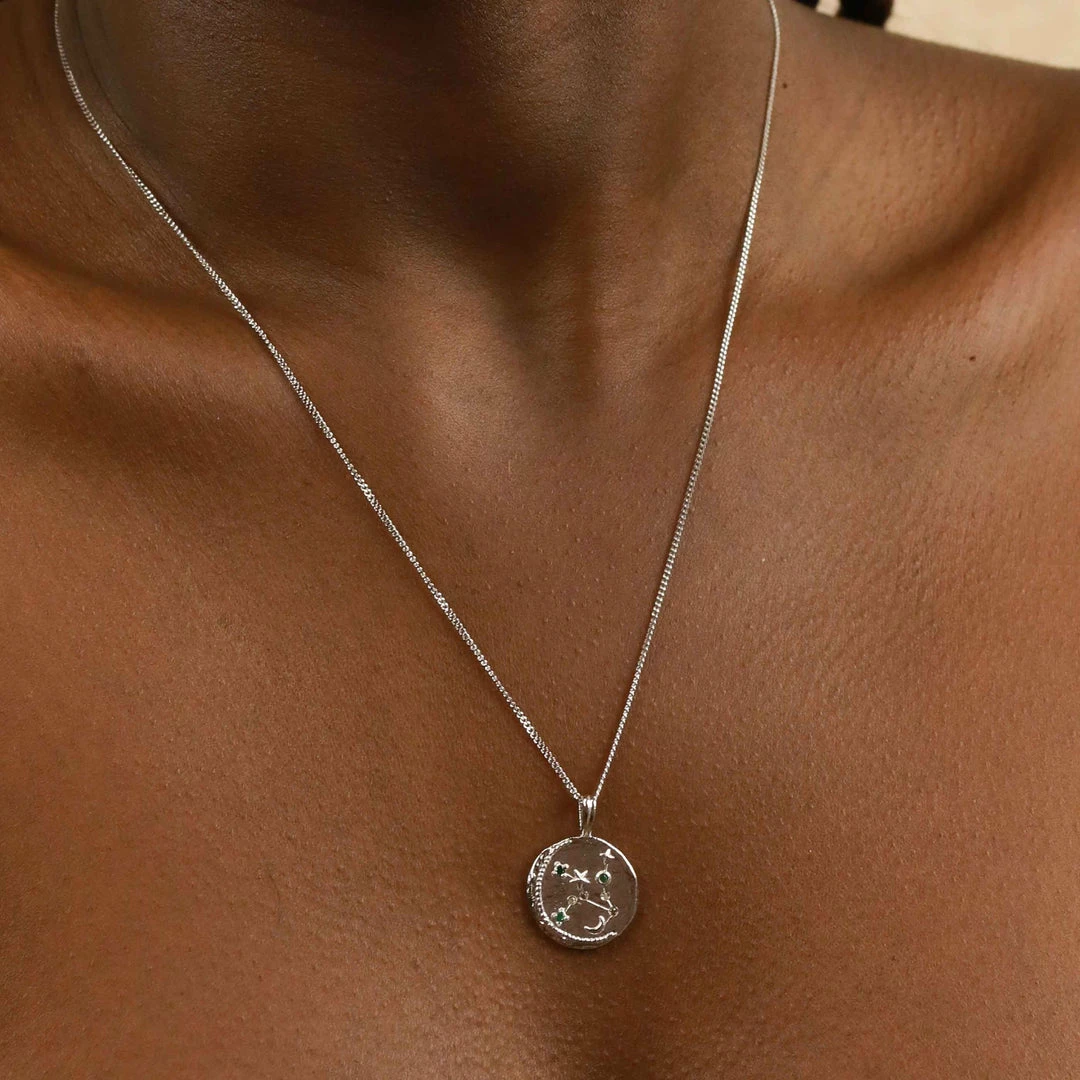 Astrid & Miyu Virgo Zodiac Pendant Necklace In Silver 9 Astrid & Miyu Virgo Zodiac Pendant Necklace In Silver