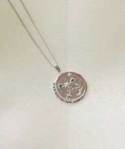 Astrid & Miyu Virgo Zodiac Pendant Necklace In Silver 14 Astrid & Miyu Virgo Zodiac Pendant Necklace In Silver