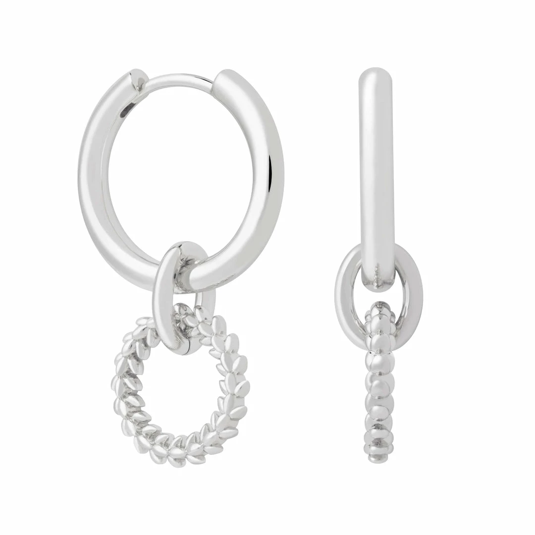 Astridandmiyu Sale Wreath Charm Hoops In Silver 3 Astridandmiyu Sale Wreath Charm Hoops In Silver