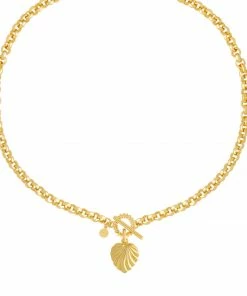 Astridandmiyu Wreath T-Bar Chunky Necklace In Gold Sale