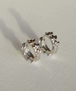 Astridandmiyu Wreath Huggies In Silver 10 Astridandmiyu Wreath Huggies In Silver