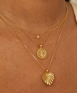 Astridandmiyu Sale Blossom Coin Pendant Necklace In Gold
