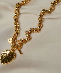Astridandmiyu Wreath T-Bar Chunky Necklace In Gold Sale