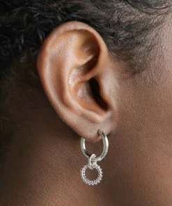 Astridandmiyu Sale Wreath Charm Hoops In Silver 11 Astridandmiyu Sale Wreath Charm Hoops In Silver