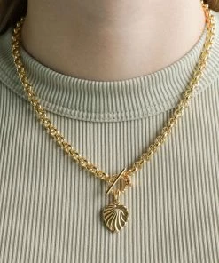 Astridandmiyu Wreath T-Bar Chunky Necklace In Gold Sale