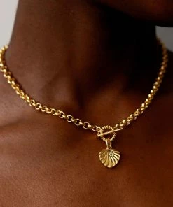 Astridandmiyu Wreath T-Bar Chunky Necklace In Gold Sale