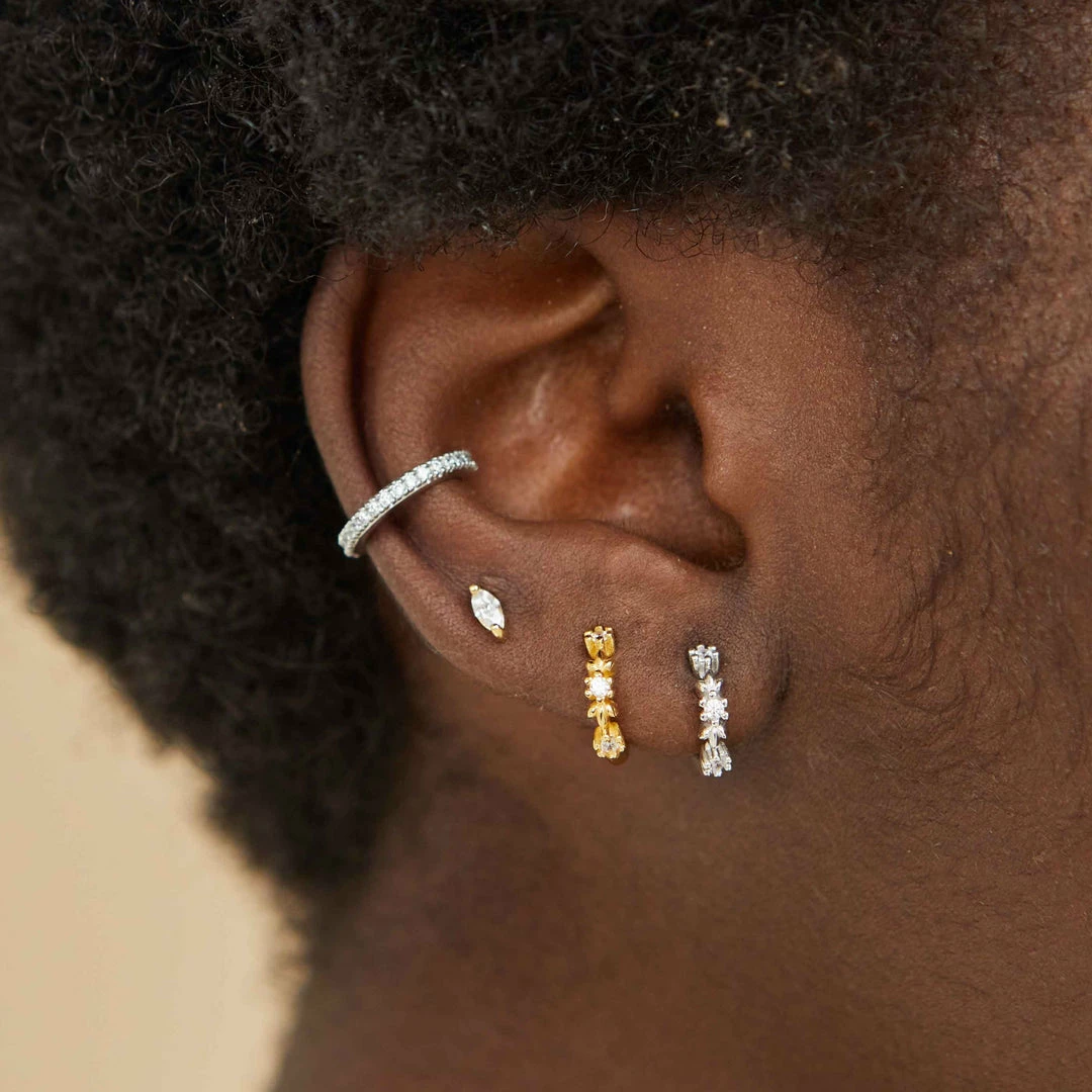 Astridandmiyu Navette Gem Stud Earrings In Gold 4 Astridandmiyu Navette Gem Stud Earrings In Gold