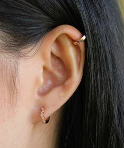 Astridandmiyu Wreath Crystal Huggies In Rose Gold Sale 7 Astridandmiyu Wreath Crystal Huggies In Rose Gold Sale