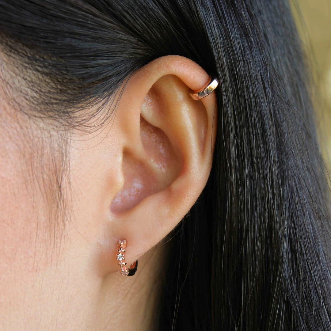 Astridandmiyu Wreath Crystal Huggies In Rose Gold Sale 5 Astridandmiyu Wreath Crystal Huggies In Rose Gold Sale