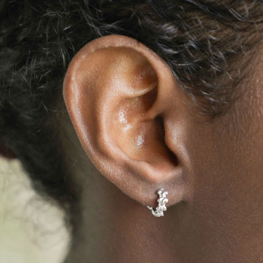 Astridandmiyu Wreath Huggies In Silver 5 Astridandmiyu Wreath Huggies In Silver